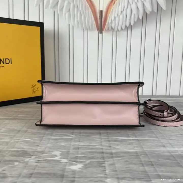 Cheap HOT Fendi Cut Leather Mini Bag Peekaboo Cherry In Calf 0509